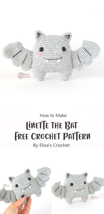 Linette the Bat Free Crochet Pattern By Elisa's Crochet