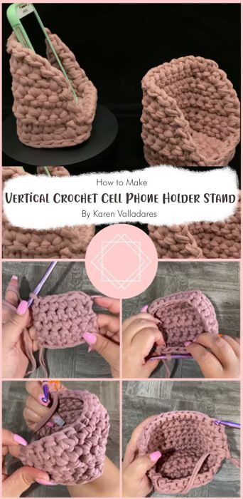 Vertical Crochet Cell Phone Holder Stand By Karen Valladares