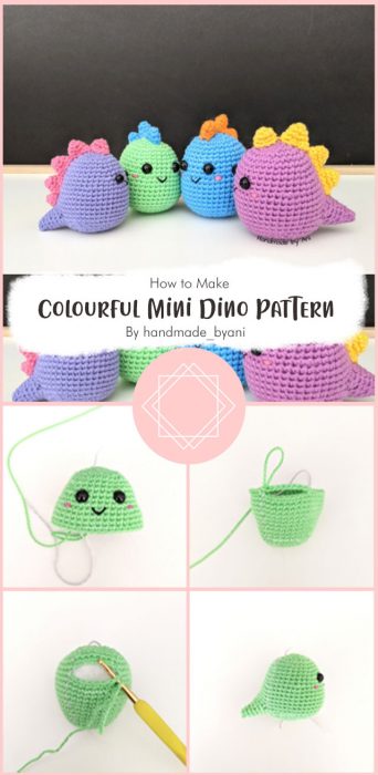Colourful Mini Dino Pattern By handmade_byani