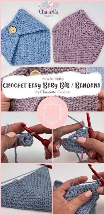 Crochet Easy Baby Bib / Bandana By Claudetta Crochet