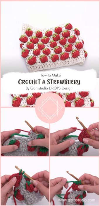 How to Crochet a Strawberry By Garnstudio DROPS Design