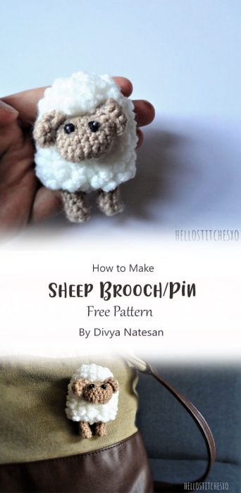 Sheep Brooch/Pin By Divya Natesan