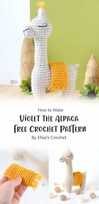 Violet the Alpaca Free Crochet Pattern By Elisa's Crochet