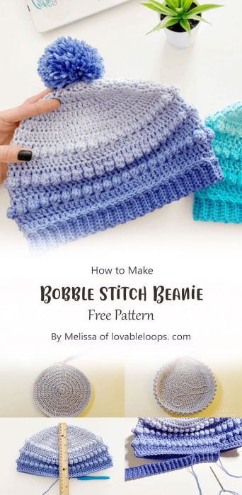 Bobble Stitch Beanie By Melissa of lovableloops. com