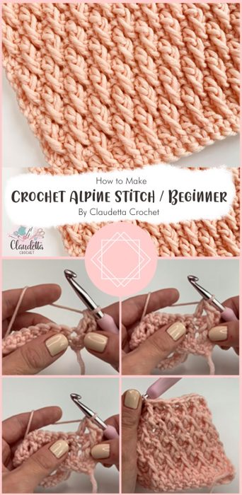 Crochet Alpine Stitch / Beginner By Claudetta Crochet