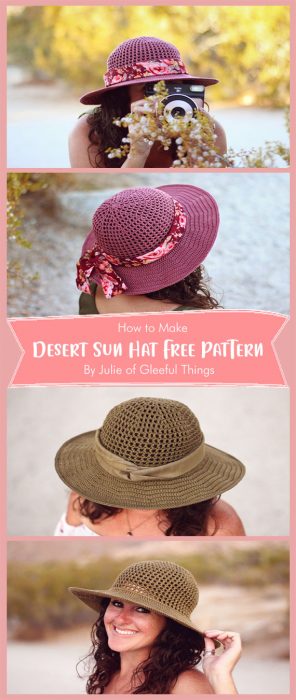 Crochet Desert Sun Hat Free Pattern By Julie of Gleeful Things
