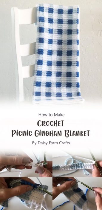 Crochet Picnic Gingham Blanket By Daisy Farm Crafts