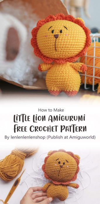 Little Lion Amigurumi Free Crochet Pattern By lenlenlenlenshop (Publish at Amiguworld)