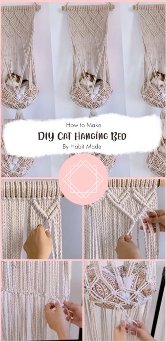 Macrame Cat Hammock - DIY Cat Hanging Bed By Habit Made