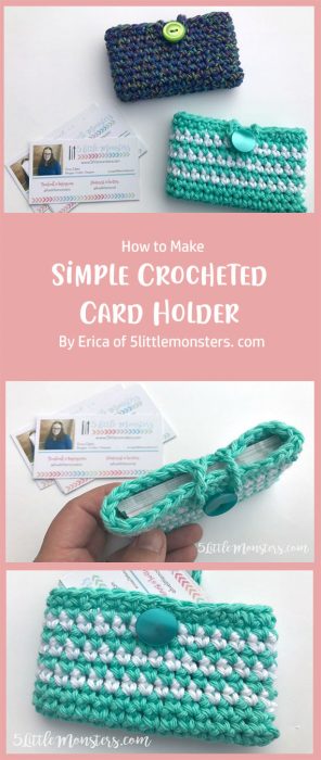 Simple Crocheted Card Holder By Erica of 5littlemonsters. com