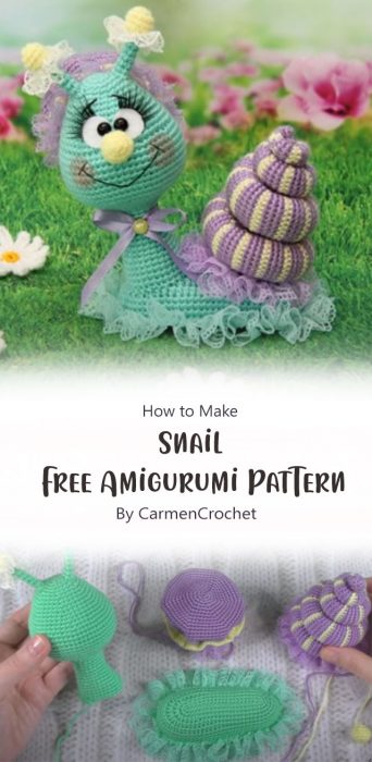 Snail - Free Amigurumi Pattern in English, Italian and French By CarmenCrochet