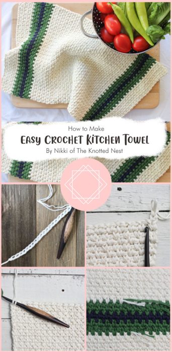 Easy Crochet Kitchen Towel By Nikki of The Knotted Nest