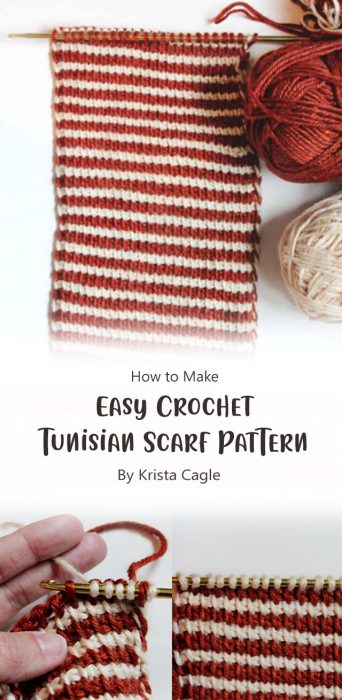 Easy Crochet Tunisian Scarf Pattern By Krista Cagle