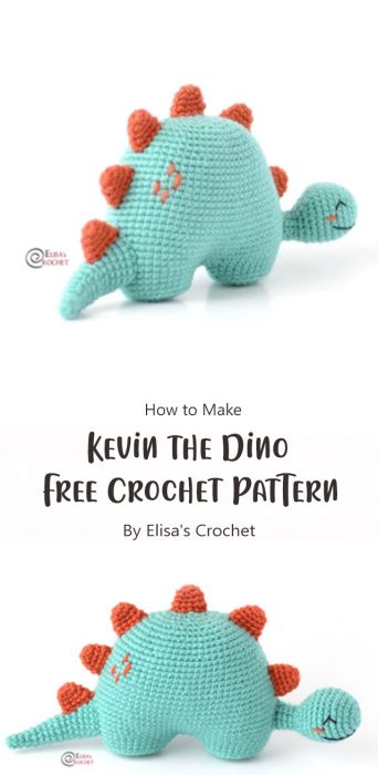 Kevin the Dino Free Crochet Pattern By Elisa's Crochet