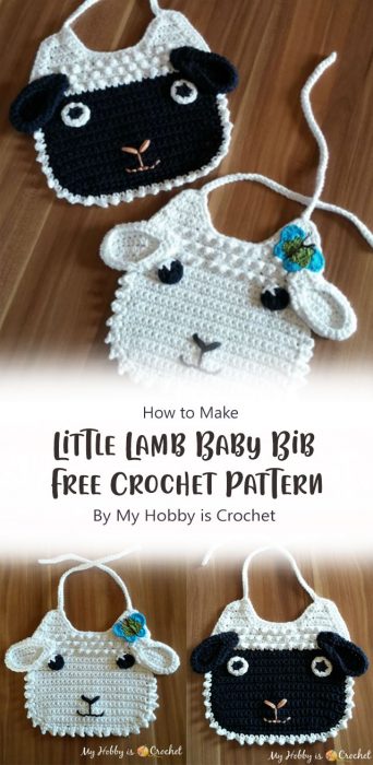 Little Lamb Baby Bib - Free Crochet Pattern By My Hobby is Crochet