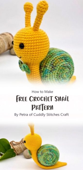 Free Crochet Snail Pattern By Petra of Cuddly Stitches Craft