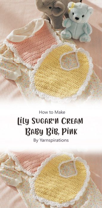 Lily Sugar'n Cream Baby Bib, Pink By Yarnspirations