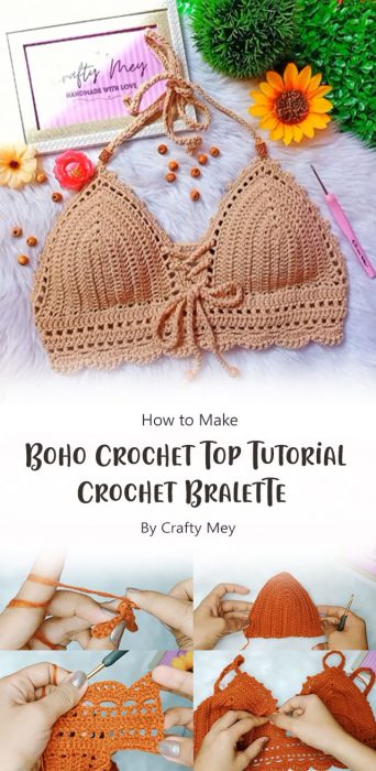 Boho Crochet Top Tutorial - Crochet Bralette By Crafty Mey