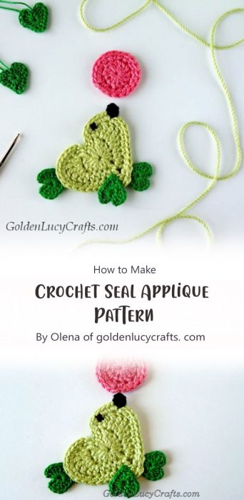 Crochet Seal Applique Pattern By Olena of goldenlucycrafts. com