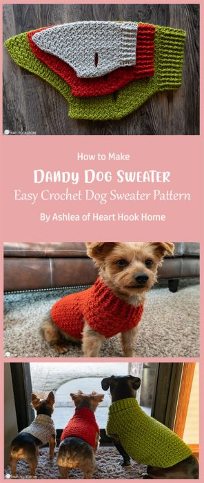 Dandy Dog Sweater Easy Crochet Dog Sweater Pattern By Ashlea of Heart Hook Home