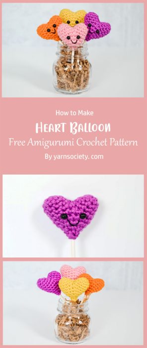 Heart Balloon Free Amigurumi Crochet Pattern By yarnsociety. com