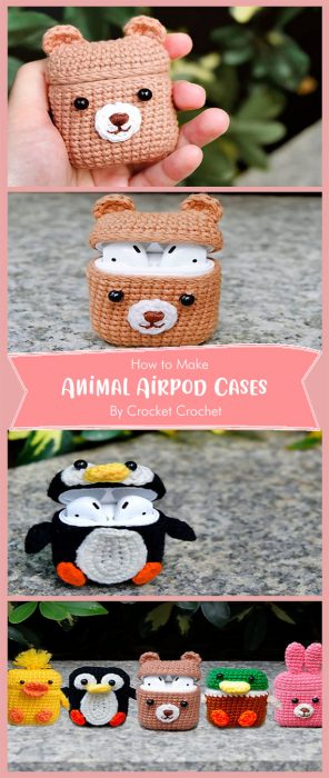Animal Airpod Cases By Crocket Crochet