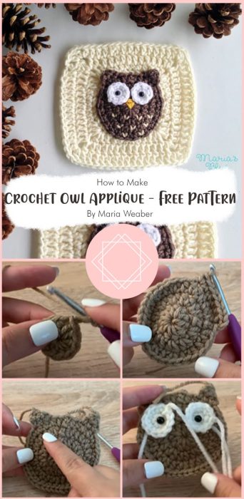 Crochet Owl Applique - Free Crochet Pattern By Maria Weaber