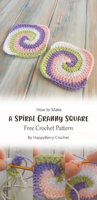 How to Crochet a Spiral Granny Square By HappyBerry Crochet
