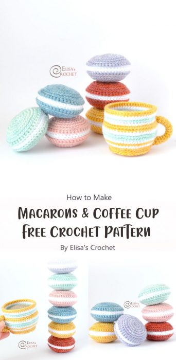 Macarons & Coffee Cup Free Crochet Pattern By Elisa's Crochet