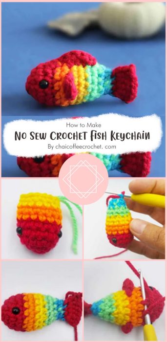No Sew Crochet Fish Keychain Free Pattern By chaicoffeecrochet. com