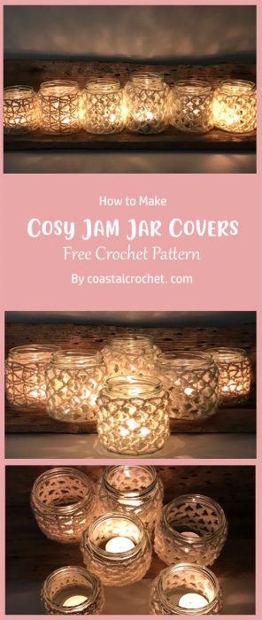 Cosy Jam Jar Covers By coastalcrochet. com