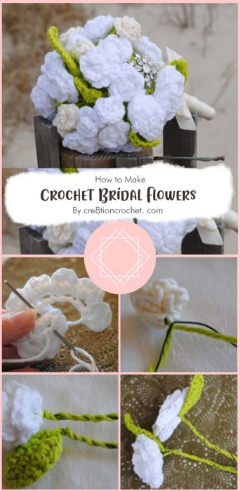 Crochet Bridal Flowers- Bridal Bouquet and Boutonniere By cre8tioncrochet. com