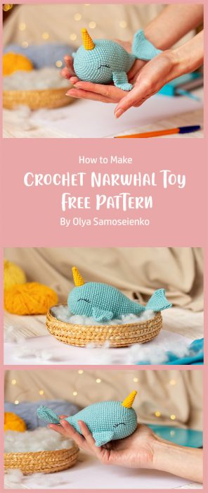 Crochet Narwhal Toy By Olya Samoseienko