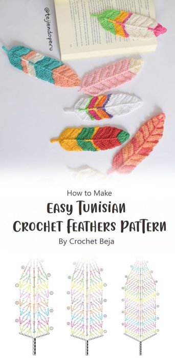 Easy Tunisian Crochet Feathers Pattern By Crochet Beja