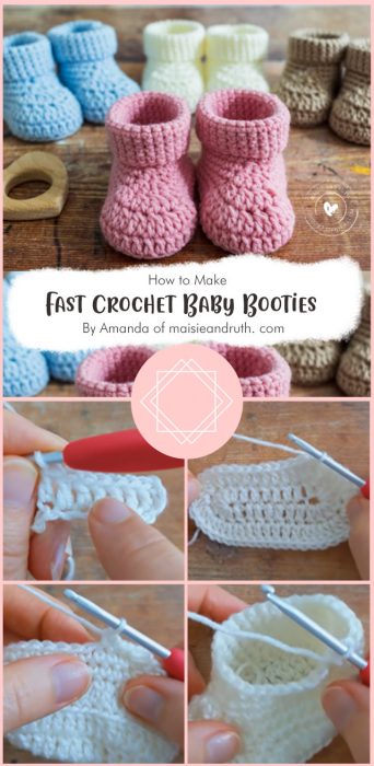 Fast Crochet Baby Booties (A Free and Easy Pattern) By Amanda of maisieandruth. com