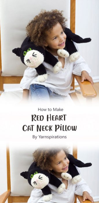 Red Heart Cat Neck Pillow By Yarnspirations