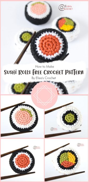 Sushi Rolls Free Crochet Pattern By Elisa's Crochet