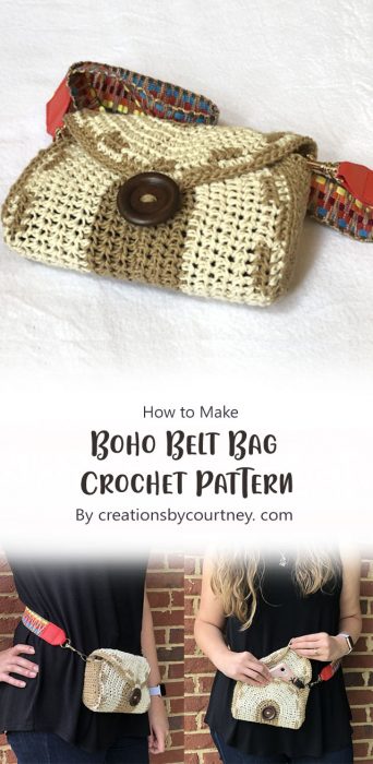 Boho Belt Bag Crochet Pattern By creationsbycourtney. com