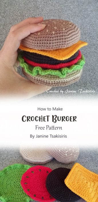 Crochet Burger By Janine Tsakisiris