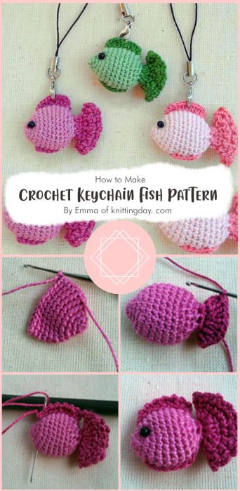 Crochet Keychain Fish Pattern By Emma of knittingday. com