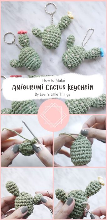 How to Crochet Amigurumi Cactus Keychain By Leen's Little Things