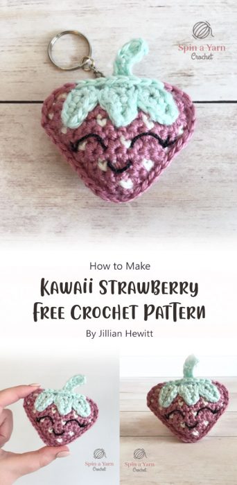Kawaii Strawberry Free Crochet Pattern By Jillian Hewitt