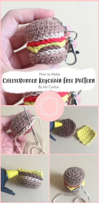 Cheeseburger Keychain – Free Crochet Pattern & Tutorial By MJ Carlos