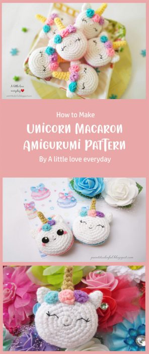 Unicorn Macaron Amigurumi Pattern By A little love everyday