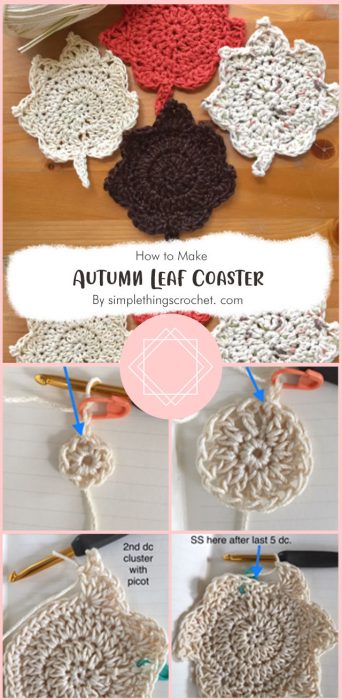 Autumn Leaf Coaster By simplethingscrochet. com