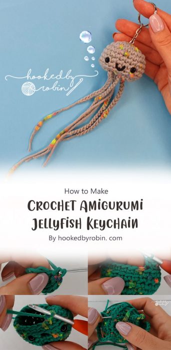 Crochet Amigurumi Jellyfish Keychain By hookedbyrobin. com