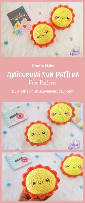 Amigurumi Sun Pattern By Anitha of littleloveeveryday. com