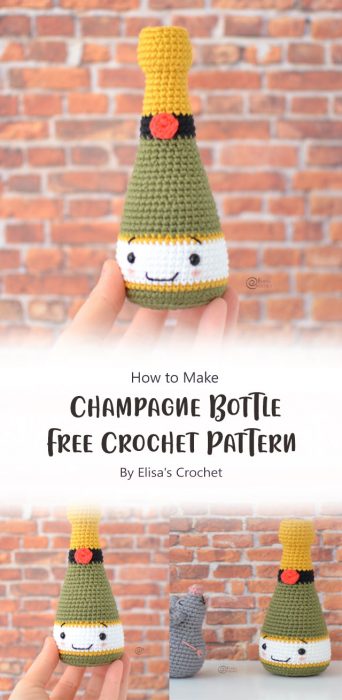 Champagne Bottle Free Crochet Pattern By Elisa's Crochet
