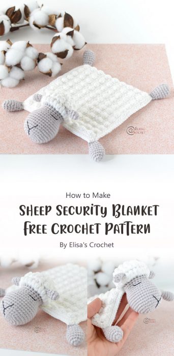 Sheep Security Blanket Free Crochet Pattern By Elisa's Crochet
