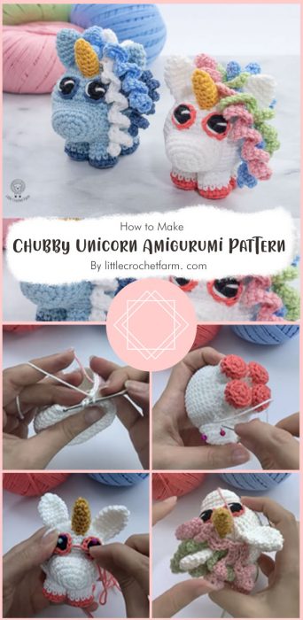 Chubby Unicorn Amigurumi Free Pattern By littlecrochetfarm. com